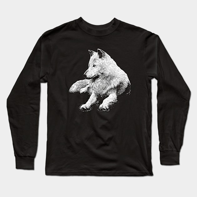 White wolf Long Sleeve T-Shirt by Guardi